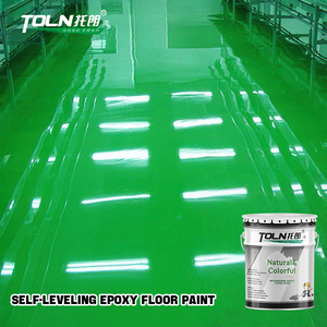 Revêtement de sol époxy bi-composant à base d'eau, auto-nivelant, résistant à l'usure, pour garage et terrasse, imperméable, application au pinceau - Vente en gros usine - Product Image 1