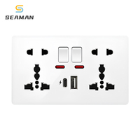 Prise murale intelligente à charge rapide USB Type-C 18W, prise double universelle 4A, contrôle par interrupteur, courant nominal 13A, CN