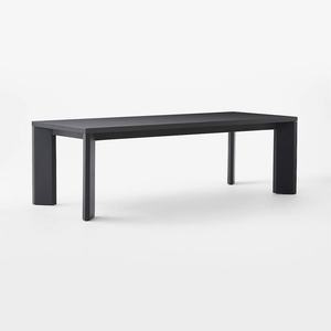 Muebles de Comedor Contemporáneos para Interiores, Mesa de Comedor Rectangular de Madera Maciza Negra Estilo Wabi Sabi para 10 Personas - Product Image 1