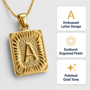 Colgante <span class=keywords><strong>de</strong></span> Letra <span class=keywords><strong>de</strong></span> Acero Inoxidable, Estilo Hip Hop, Inicial en Bloque, Color Dorado, Suministros para Fabricación <span class=keywords><strong>de</strong></span> Joyería DIY - Product Image 4