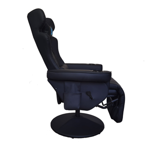 Silla <span class=keywords><strong>Gamer</strong></span> de Lujo con Portavasos, Totalmente Negra, de Cuero PU, con Reposapiés y Altavoces Bluetooth - Product Image 4