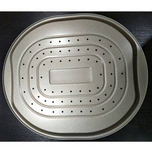 Oval Perforated <b>Baking</b> Pan Carbon Steel Non Stick Coating For Home <b>Baking</b> - Product Image 2