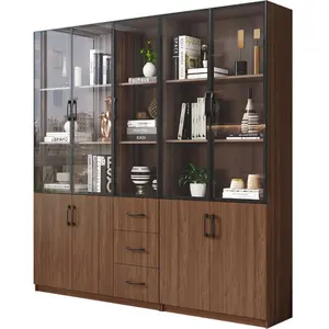 Bibliothèque en noyer massif clair, pour rangement, armoire modulaire nordique moderne, étagère de rangement en bois pour salon