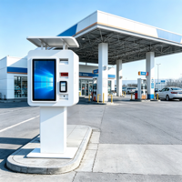 Station de paiement pour lavage auto en libre-service DK DK-D8910, kiosque 21,5 pouces, étanche, à poser au sol, avec lecture de code QR et acceptation de paiement en espèces pour station-service