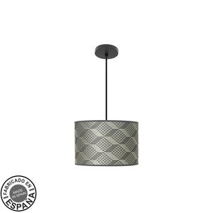 Lampada a sospensione di design 1xE27 nera con dettagli grigi, dimensioni 30x30 cm, ideale per illuminare e decorare spazi moderni. - Product Image 1
