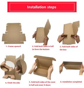 Boîte en carton ondulé kraft de luxe Boîte en papier d'emballage postal pliable imprimée avec logo personnalisé - Product Image 3