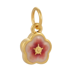 Trendy 24k micro-hard <b>gold</b> pure <b>gold</b> peach blossom <b>pendant</b> pure <b>gold</b> <b>pendant</b> high-end jewelry accessories - Product Image 1