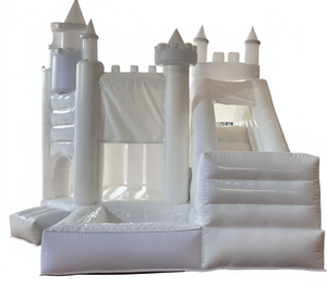 บ้านลมเป่าลมพร้อมสไลเดอร์ สีขาว ทำจาก PVC สำหรับเด็ก ติดตั้งง่าย ใช้ในบ้าน - Product Image 1