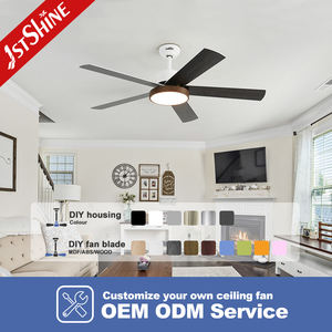 Kipas langit-langit LED 52 inci, kipas langit-langit OEM Dekorasi pisau MDF dengan remote kontrol dan pencahayaan 1stshine - Product Image 4