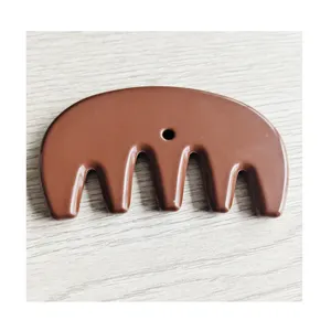 Factory Guasha scraping Massager tool Crystal Hair curved Scalp Comb Stress Relief tourmaline stone Gua Sha massage Comb