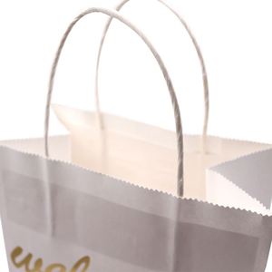 Eco Friendly Square Bottom Shopping Gift Carrier <b>White</b> Kraft Paper <b>Bag</b> - Product Image 4