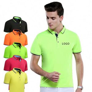 เสื้อโปโลปักลายคุณภาพสูง ผลิตตามสั่ง ผ้าโพลีเอสเตอร์และสแปนเด็กซ์ ทรงเข้ารูปสำหรับผู้ชาย เหมาะสำหรับกอล์ฟ - Product Image 4