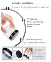 Emballage cosmétique en plastique PET cylindrique de 100 ml/200 ml/300 ml/500 ml/750 ml avec bouchon à vis, pot à bougie