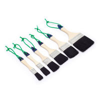 Pinceau à peinture mural YUANZHOU avec manche en bois, trou de suspension, poils noirs, qualité industrielle, DIY, personnalisable OEM/ODM, taille 1 pouce, garantie 3 ans