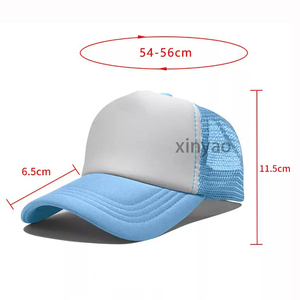 Custom Logo Two-Tone Blank Foam Truck Driver's <strong>Cap</strong> 5-panel Plain Mesh Back Baseball <strong>Caps</strong> Kids Trucker <strong>Hat</strong> with Adjustable Straps - Product Image 2
