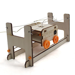Kit de modelo de tranvía de madera, juguete educativo STEM de montaje manual para niños de 7 a 9 años, aprendizaje de ciencia e ingeniería - Product Image 2