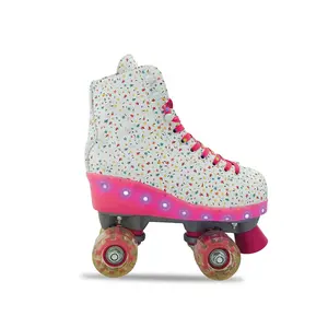 أحذية تزلج YSMLE عالية الجودة مع عجلات مصنوعة من البولي يوريثان أحذية تزلج رباعية مع ضوء