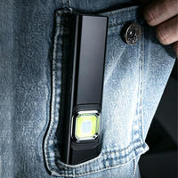 Lampe de travail COB ultra-mince, magnétique, rechargeable, avec clip stylo, mini lampe torche EDC portable, étanche IPX4, en alliage d'aluminium, laser