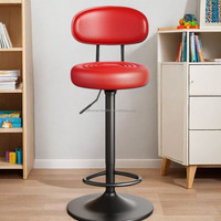 Tabourets de bar ronds avec dossier et coussin de siège rond, tabouret de bar de siège en PU direct d'usine, tabourets de bar ronds de haute qualité
