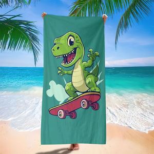 Juego de Toallas de Playa Modernas de Poliéster Ecológico de Gran Tamaño, Personalizadas con Logotipo, Estampado de Dinosaurios y Flores, para Gimnasio de Verano - Product Image 4