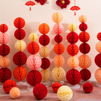 Lanterne suspendue pliable en papier nid d'abeille épais, biodégradable, écologique, multicolores, pour la décoration de fête de Noël