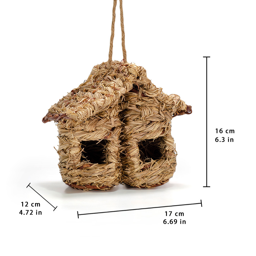 Nid d'oiseau d'herbe noire naturelle suspendue 21*12*20cm