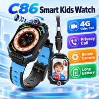 Montre connectée pour enfants C86 de haute qualité, amovible, GPS LBS, positionnement, appel bidirectionnel, SOS, montre connectée pour la sécurité des enfants et des bébés