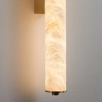 Applique murale cylindrique en marbre espagnol, luminaire mural LED moderne pour chambre, salon, couloir, hôtel