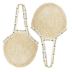 Bolsa de Mano de Algodón Natural con Asa Corta/Larga, Diseño a Rayas, para Almacenamiento de Verduras - Product Image 6