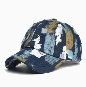 Gorra de Béisbol con Efecto Desgastado y Salpicaduras de Pintura, Estilo Vintage, Ajustable, para Hombre y Mujer, Gorra Snapback Moderna - Product Image 2