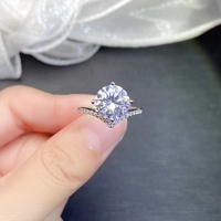 Factory Wholesale Custom 925 Sterling Silver Moissanite Crown Ring Simple Fashion Wedding Engagement Anniversary Gift for Women