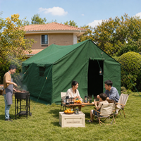 Tente de camping en toile robuste 3m x 4m, imperméable, pour l'été, le glamping, le safari, ouverture automatique rapide, pour 8 à 12 personnes