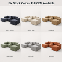 UJOY LM113 Modernes Modulares Ecksofa 335x170cm Schaumstoffgefülltes Breitrippiges Cord L-förmiges Sofa OEM Wohnzimmermöbel