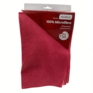 Panno in Microfibra Rosso 30x40cm 12 Pezzi Multiuso - Product Image 2