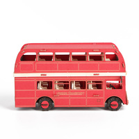 CUPUZ Puzzle en papier 3D Bus londonien, célèbre bus rouge à deux étages, jouet artisanal fait main, cadeau pour enfants et adultes