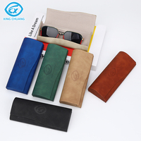 Étui à lunettes optique portable fait à la main en cuir PU étui à lunettes de soleil Logo personnalisé boîte d'emballage de lunettes
