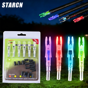 STARCN Lot de 6 Nocks de flèche lumineux LED de 5,2 mm avec interrupteur à douille, tailles .204'' / .233'' / .244'' / .246'', installation sans outil - Product Image 1