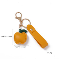 Pu lederen sleutelhanger kleurrijke fruit tas charme met polsbandje autosleutelring handtas decor cadeau groothandel