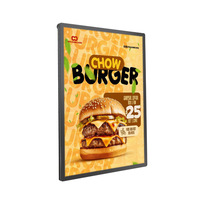 Boîte à lumière rectangulaire ultra-mince exclusive transfrontalière, panneau mural pour menu de restaurant, bord arrondi, verre trempé