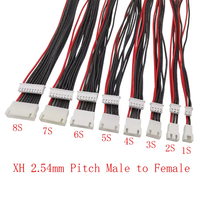 Nouveau câble d'extension JST-XH 1/2/3/4/5/6/7/8S mâle vers femelle pour équilibrage de batterie LiPo, charge et équilibrage, fil de silicone 22AWG 20