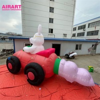 Décoration de voiture en forme de carotte, lapins gonflables de dessin animé pour Pâques