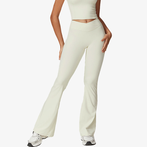 Leggings <span class=keywords><strong>de</strong></span> yoga personnalisés à jambes larges et évasées à quantité minimale <span class=keywords><strong>de</strong></span> commande bas Pantalons <span class=keywords><strong>de</strong></span> yoga pour femmes Pantalons <span class=keywords><strong>de</strong></span> yoga sportifs et décontractés à taille haute - Product Image 3