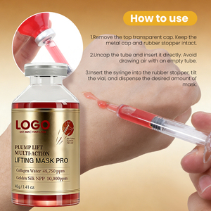 Mascarilla Facial OEM Lifting Firming Antiarrugas, Suaviza las Líneas Finas, Aumenta la Elasticidad, Luminosidad, Colágeno, Agua, Péptido de Seda Dorada - Product Image 6
