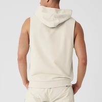 Sweat-shirt sans manches en molleton français pour homme avec logo personnalisé, style streetwear, tricoté, décontracté, pour le sport