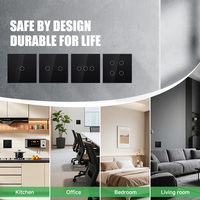 Interrupteurs muraux intelligents GEYA, norme européenne 86*86mm, Wifi, 2 gangues, 1 voie, tactile, Zigbee