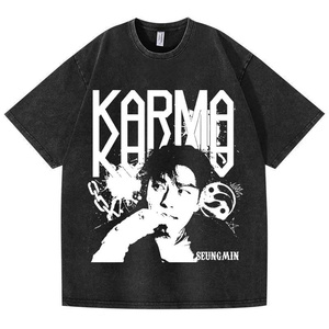 เสื้อยืดลาย kpop starykids ล้างแล้ว<span class=keywords><strong>กรรม</strong></span>คุณภาพสูงสไตล์ INS แขนสั้นคอกลมแขนสั้น Felix bangchan hyujin Han i.n ของขวัญ - Product Image 6