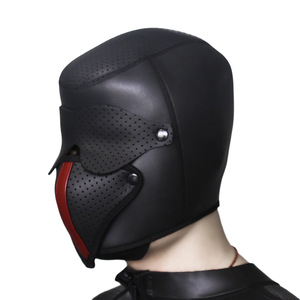 Capuche pour chiot en néoprène lisse BDSM Capuche complète avec masque buccal respirant Masque pour les yeux Jeu de rôle pour adulte - Product Image 1