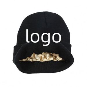 Bonnet en tricot torsadé doublé satin pour femme – Chaud, épais et tendance – Idéal comme cadeau promotionnel - Product Image 1