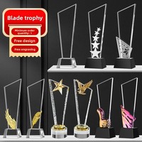 Trophée et Médaille Personnalisables en Verre Cristal avec Étoile à Cinq Branches pour Compétitions Scolaires et Plaques de Danse pour Enfants
