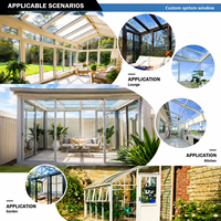 Pergola moderne personnalisée pour l'extérieur, résistante au vent, toit plat, véranda en verre, structure en aluminium, installation facile, haute transmission de la lumière